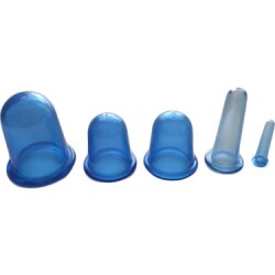 5er Set Silikon-Massagebecher - Blau - 4