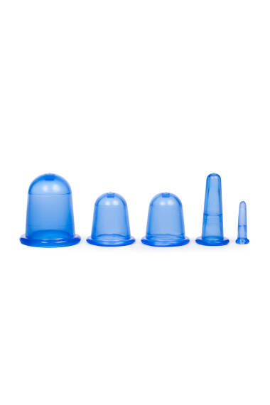 5er Set Silikon-Massagebecher - Blau - 1