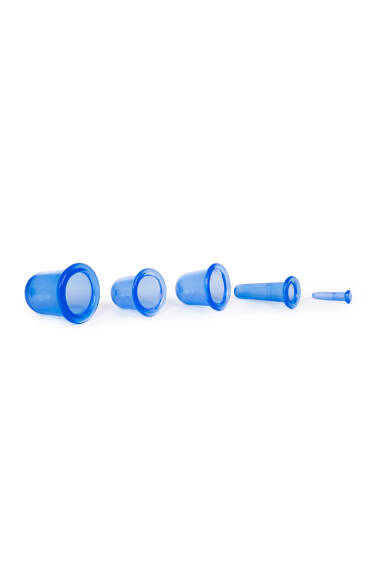 5er Set Silikon-Massagebecher - Blau - 3