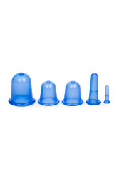 5er Set Silikon-Massagebecher - Blau - 4