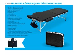 Relax Soft Aleminyum Çanta Tipi Lüx Masaj Masası - Siyah - 1