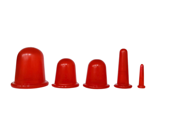 Silicone Massage Cup Set of 5 - Red - 2